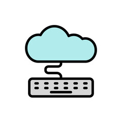Aufkleber - Cloud, keyboard icon. Simple color with outline vector elements of internet storage icons for ui and ux, website or mobile application