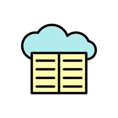 Poster - Cloud, book icon. Simple color with outline vector elements of internet storage icons for ui and ux, website or mobile application