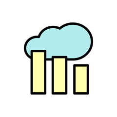 Aufkleber - cloud, chart icon. simple color with outline vector elements of internet storage icons for ui and ux
