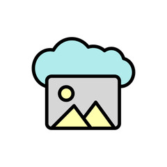 Aufkleber - cloud, picture icon. simple color with outline vector elements of internet storage icons for ui and 