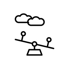 Poster - Swing, cloud icon. Simple line, outline vector elements of kindergarten icons for ui and ux, website or mobile application