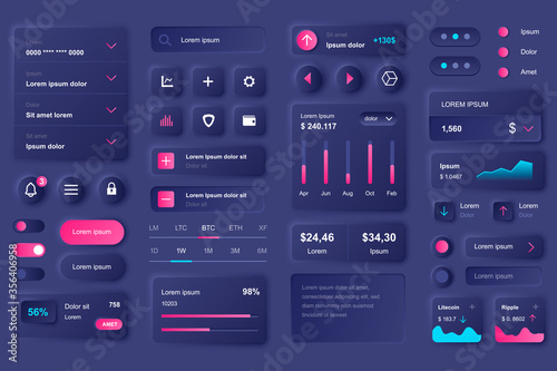 Fotografía User interface elements for cryptocurrency mobile app