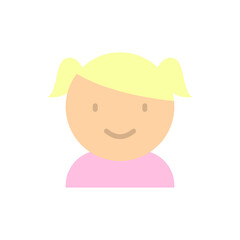 Poster - Girl, child icon. Simple color vector elements of kindergarten icons for ui and ux, website or mobile application