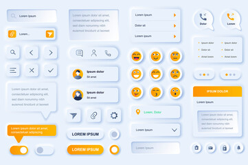 Canvas Print - user interface elements for social network mobile app. online people communication, chatting and mes