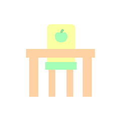 Aufkleber - table, chair icon. simple color vector elements of kindergarten icons for ui and ux, website or mobi
