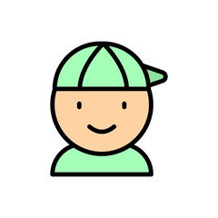 Poster - Boy, child icon. Simple color with outline vector elements of kindergarten icons for ui and ux, website or mobile application