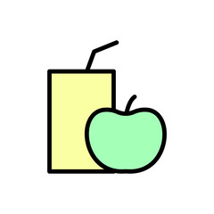 Aufkleber - Apple, juice icon. Simple color with outline vector elements of kindergarten icons for ui and ux, website or mobile application