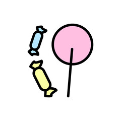 Aufkleber - Candy, lollipop icon. Simple color with outline vector elements of kindergarten icons for ui and ux, website or mobile application