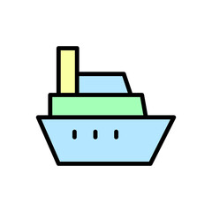Poster - Ship, toy icon. Simple color with outline vector elements of kindergarten icons for ui and ux, website or mobile application