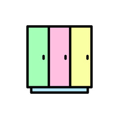Aufkleber - Locker, furniture icon. Simple color with outline vector elements of kindergarten icons for ui and ux, website or mobile application