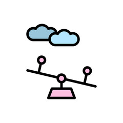 Poster - Swing, cloud icon. Simple color with outline vector elements of kindergarten icons for ui and ux, website or mobile application