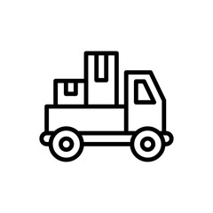 Poster - Delivery truck, manufacturing icon. Simple line, outline vector elements of production icons for ui and ux, website or mobile application