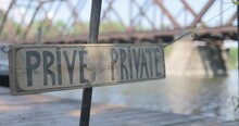 Private Sign With A Warf