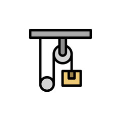 Aufkleber - Pulley, manufacturing icon. Simple color with outline vector elements of production icons for ui and ux, website or mobile application