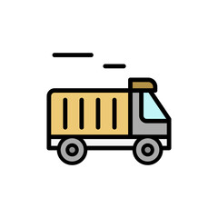 Aufkleber - Delivery truck, manufacturing icon. Simple color with outline vector elements of production icons for ui and ux, website or mobile application