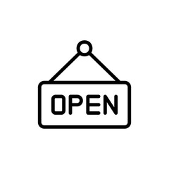 Poster - Sign, open icon. Simple line, outline vector elements of shopping center icons for ui and ux, website or mobile application