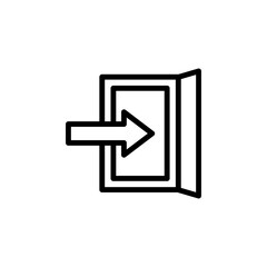 Poster - Sign, exit icon. Simple line, outline vector elements of shopping center icons for ui and ux, website or mobile application