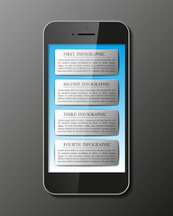 Poster - Infographic with a touch screen smartphone