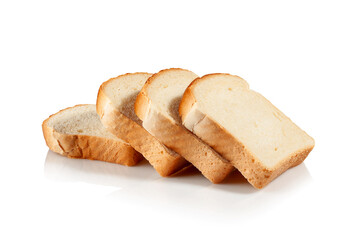 slices of wheat bread on a white background