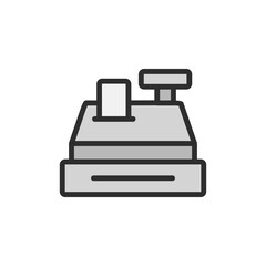 Poster - Cashbox, check icon. Simple color with outline vector elements of shopping center icons for ui and ux, website or mobile application