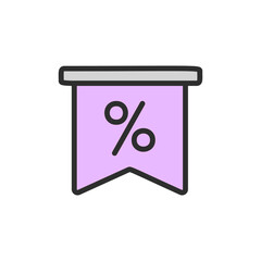 Poster - Sign, sale icon. Simple color with outline vector elements of shopping center icons for ui and ux, website or mobile application
