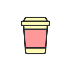 Poster - Coffee, cup icon. Simple color with outline vector elements of shopping center icons for ui and ux, website or mobile application