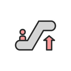 Poster - Sign, escalator icon. Simple color with outline vector elements of shopping center icons for ui and ux, website or mobile application