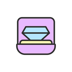 Poster - Box, diamond icon. Simple color with outline vector elements of shopping center icons for ui and ux, website or mobile application
