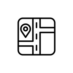 Poster - Map, placeholder icon. Simple line, outline vector elements of navigation icons for ui and ux, website or mobile application