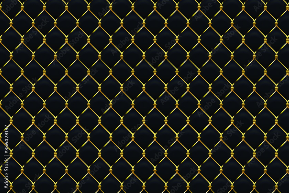 Black Dark Gold with Sapphire Beading