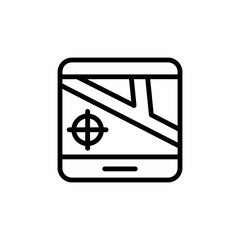 Poster - Gps, tablet, map icon. Simple line, outline vector elements of navigation icons for ui and ux, website or mobile application