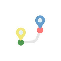 Poster - Route, map icon. Simple color vector elements of navigation icons for ui and ux, website or mobile application