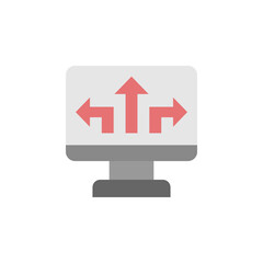 Poster - Monitor icon. Simple color vector elements of navigation icons for ui and ux, website or mobile application