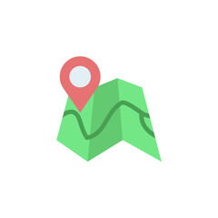Poster - Map, placeholder icon. Simple color vector elements of navigation icons for ui and ux, website or mobile application
