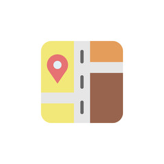 Poster - Map, placeholder icon. Simple color vector elements of navigation icons for ui and ux, website or mobile application