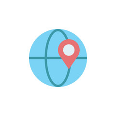 Poster - Earth Globe, global icon. Simple color vector elements of navigation icons for ui and ux, website or mobile application