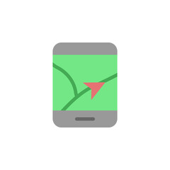 Poster - GPS, phone, map icon. Simple color vector elements of navigation icons for ui and ux, website or mobile application