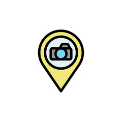 Poster - Placeholder, camera icon. Simple color with outline vector elements of navigation icons for ui and ux, website or mobile application