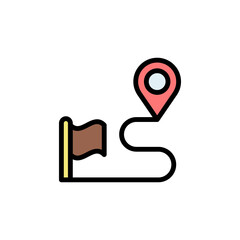 Poster - Route, map icon. Simple color with outline vector elements of navigation icons for ui and ux, website or mobile application