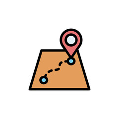 Poster - Placeholder, map icon. Simple color with outline vector elements of navigation icons for ui and ux, website or mobile application