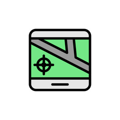 Poster - Gps, tablet, map icon. Simple color with outline vector elements of navigation icons for ui and ux, website or mobile application