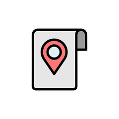 Poster - Placeholder, map icon. Simple color with outline vector elements of navigation icons for ui and ux, website or mobile application