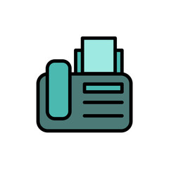 Poster - Phone, landline, fax icon. Simple color with outline vector elements of communication icons for ui and ux, website or mobile application