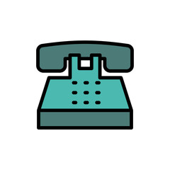 Poster - Phone, landline icon. Simple color with outline vector elements of communication icons for ui and ux, website or mobile application