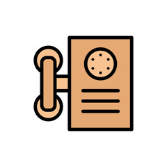 Poster - Phone, landline icon. Simple color with outline vector elements of communication icons for ui and ux, website or mobile application