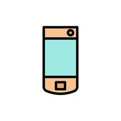 Poster - Phone, mobile, technology icon. Simple color with outline vector elements of communication icons for ui and ux, website or mobile application