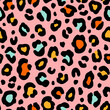 Colorful leopard seamless pattern. Fashion stylish vector texture.