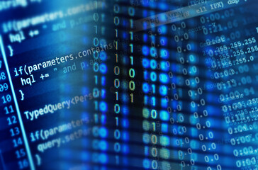 Poster - Program code on a monitor
