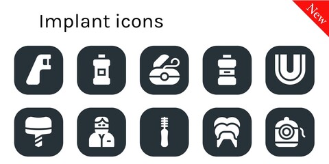 Canvas Print - Modern Simple Set of implant Vector filled Icons