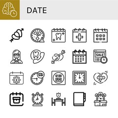 Canvas Print - Set of date icons